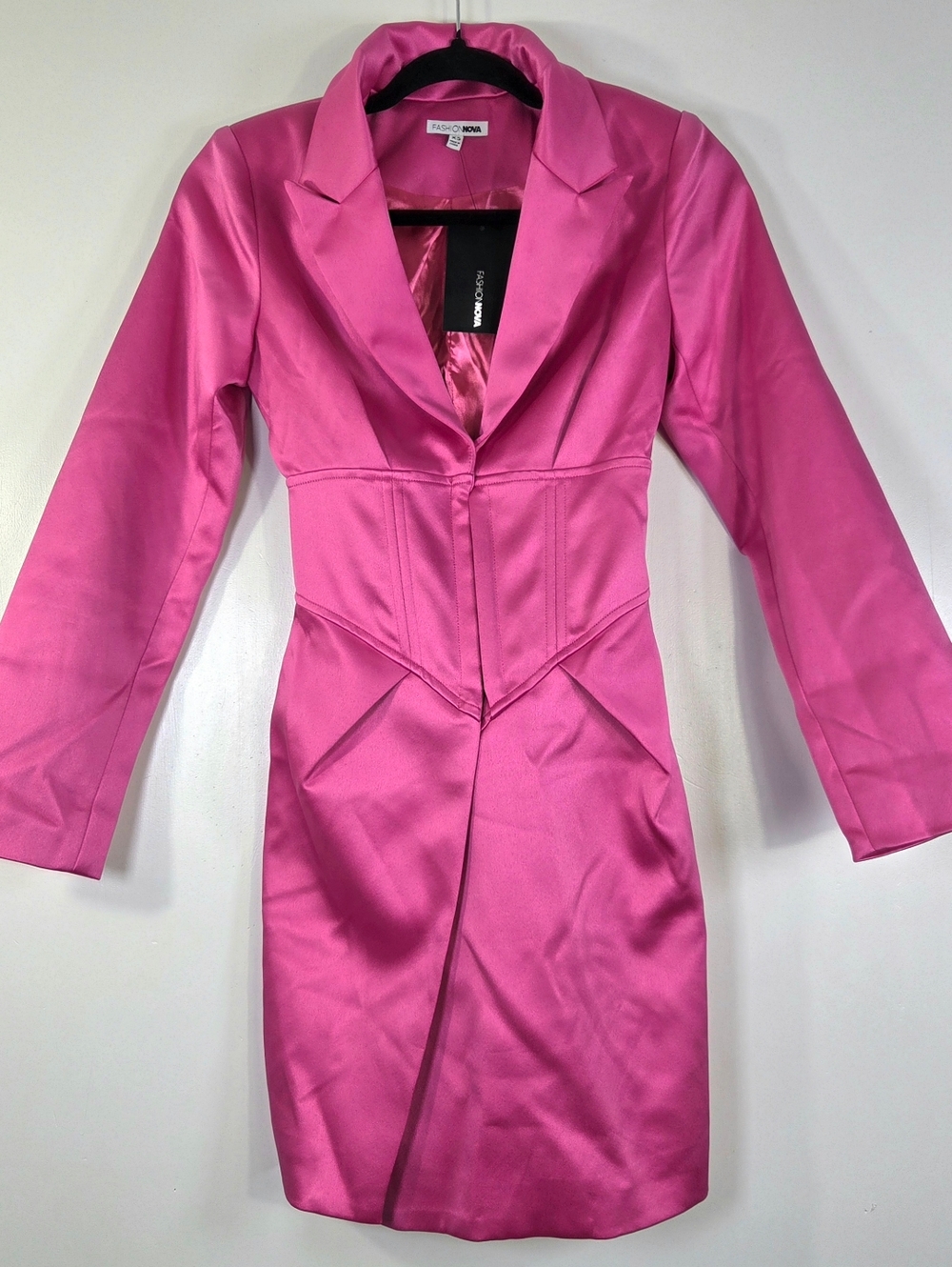 NWT FASHION NOVA SELF REFLECTION SATIN BLAZER MINI DRESS.